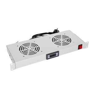 VENT-2F-1U-G-TC 19 1U dviejų ventiliatorių blokas 2 fan unit