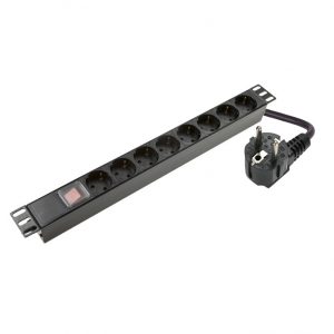 PDU08S PDU power panel 8x230V maitinimo blokas rozetynas su jungikliu with switch