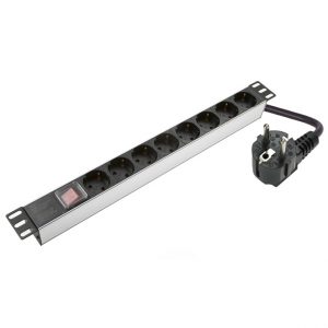 PDU08SAS PDU power panel 8x230V maitinimo blokas rozetynas aliuminis