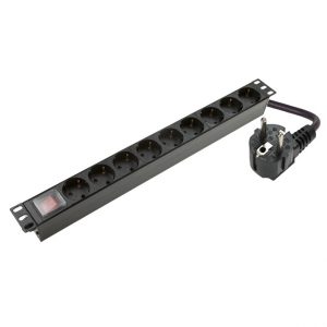 PDU09S PDU power panel 9x230V maitinimo blokas rozetynas su jungikliu with switch
